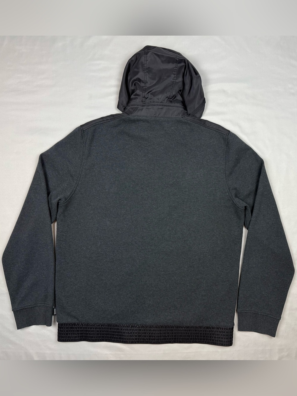 Hugo Boss Mens Quilted Hooded Casual Jacket 2XL Black/Grey Full Zip C6 - Picture 3 of 11